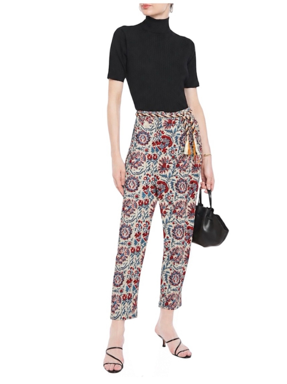 Anthropologie Editorialist ANTIK BATIK 
Floral Cotton-Canvas Pleated Pants M